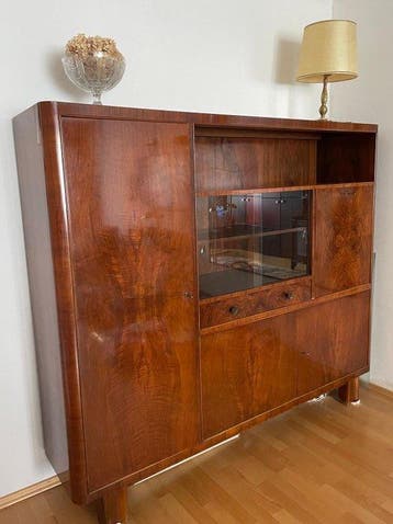 Bothe & Ehrmann - J.W Müller - Vitrinekast - Hout, Walnoot