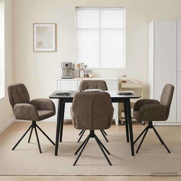 vidaXL Draaikrukken 4 st Kunst Suède Leer Donkergrijs 54 x, Huis en Inrichting, Stoelen, Verzenden, Nieuw