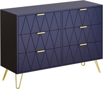 Commode - Dressoir - Ladekast - 100x34x73 cm - Marineblauw -, Huis en Inrichting, Verzenden, Nieuw
