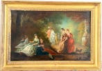 French school (XlX) - Woodland scene with ladies at leisure.