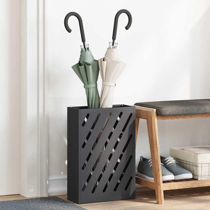 vidaXL Opslaghaak & Rek Zwart 28 x 12 x 41 cm Staal, Maison & Meubles, Accessoires pour la Maison | Porte-parapluies, Envoi