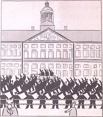 Vrij Nederland - het defilé der W.A. (lijst optie), Verzamelen, Militaria | Tweede Wereldoorlog, Verzenden, Foto of Poster