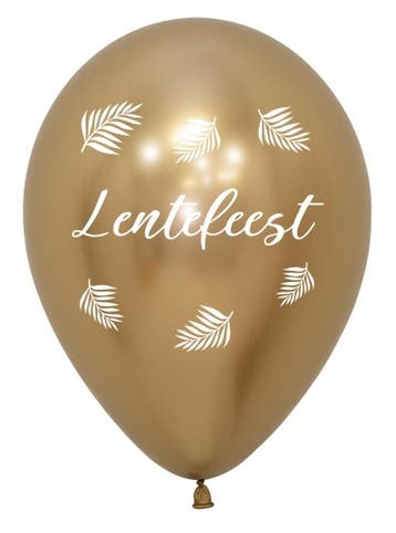 Ballonnen Lentefeest Palms Reflex Gold 30cm 25st, Verzenden, Nieuw