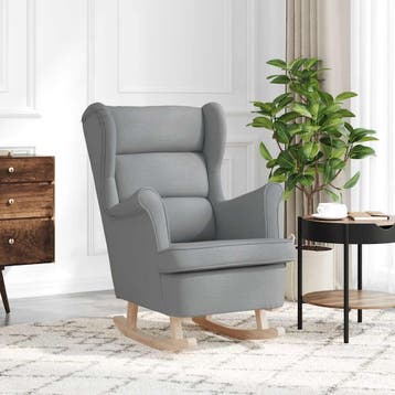 vidaXL Schommelstoel 74x90x102 cm stof lichtgrijs, Huis en Inrichting, Fauteuils, Verzenden, Nieuw
