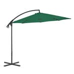 vidaXL Zweefparasol met stalen paal 300 cm groen, Verzenden, Nieuw