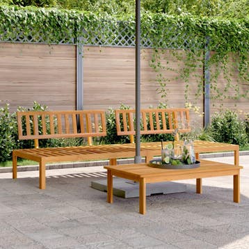 vidaXL Tuinmiddenbanken 2 st pallet massief acaciahout, Tuin en Terras, Verzenden, Nieuw