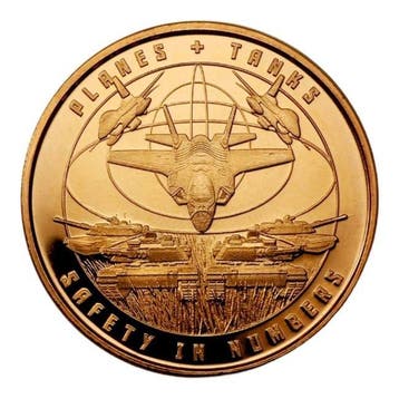États-Unis. 10 x 1 oz Safety in Numbers Planes and Tanks 999, Timbres & Monnaies, Métaux nobles & Lingots