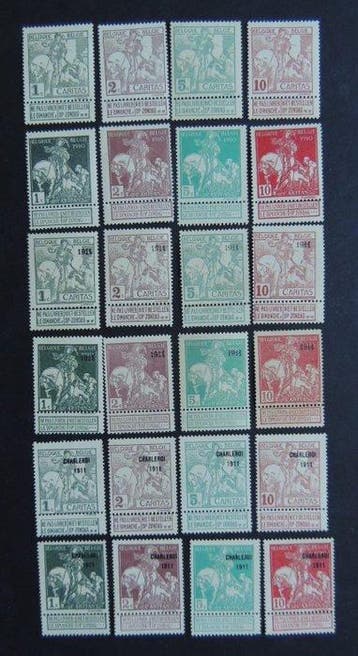 Belgique 1910/1911 - Série complète Caritas Y&T # 84/107