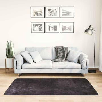 vidaXL Vloerkleed wasbaar 80x150 cm antracietkleurig, Verzenden