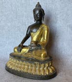 Statue, Shakyamuni Boeddha - 21 cm - cuivre doré