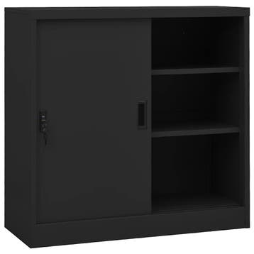 vidaXL Kantoorkast met schuifdeuren 90x40x90 cm staal, Verzenden, Nieuw