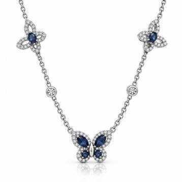 Sans prix de réserve - Collier Plaqué or Saphir - Topaze -