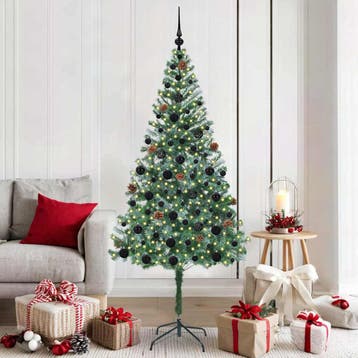 vidaXL Kunstkerstboom met 300 LED Groen 180 cm PVC en Staal, Verzenden