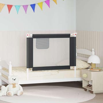 vidaXL Bedhekje peuter 100x25 cm stof donkergrijs, Verzenden