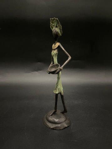 Exceptionnel personnage bronze - Hoofd van een figuur -, Antiek en Kunst