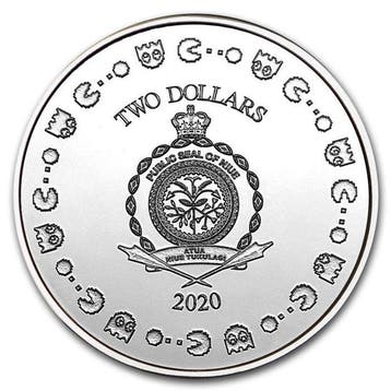Niue. 2 Dollars 2020 1 oz $2 NZD Niue PAC-MAN 40th