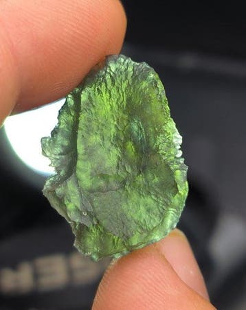 Moldaviet uit Chlum, Zuid-Bohemen - Hoogte: 28 mm - Breedte: