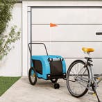 vidaXL Hondenfietstrailer oxford stof en ijzer blauw en, Verzenden