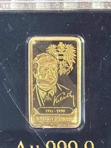 Autriche. Gold bar Bruno Kreisky 1/200 oz (.999) (Sans prix