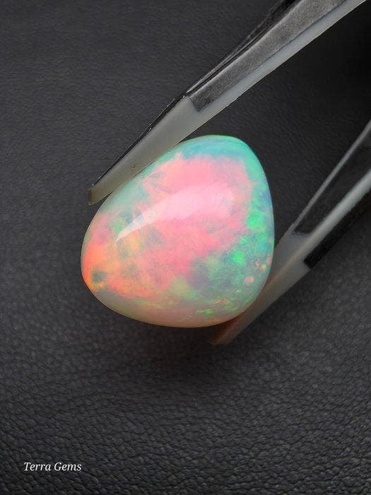 Zonder minimumprijs Wit, Meerkleurig Vuuropaal - 11.95 ct -, Bijoux, Sacs & Beauté, Pierres précieuses