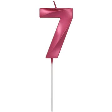 Roze Kaars 7 Jaar 5cm, Verzenden, Nieuw