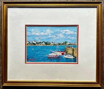 Annie Petit (1942) - Paysage marin à Port-Louis, Bretagne -