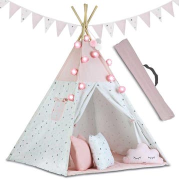 Roze Tipi Speeltent + Licht | Retour deal -46% | Koopje!, Kinderen en Baby's, Speelgoed | Speeltenten, Verzenden, Zo goed als nieuw