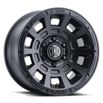 ICON Thrust 17x8.5 5x4.5 0mm Offset 4.75in BS Satin Black, Ophalen of Verzenden