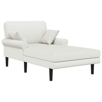 vidaXL Chaise longue Wit Kunstleer, Verzenden, Nieuw