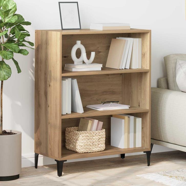 vidaXL Dressoir Artisan Eiken 69,5 x 32,5 x 90 cm Bewerkt, Huis en Inrichting, Kasten | Dressoirs, Nieuw, Verzenden