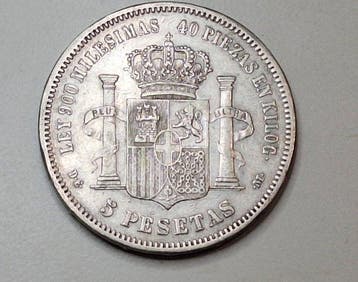 Espagne. Amédée Ier. 5 Pesetas 1871*75 DEM (Sans prix de