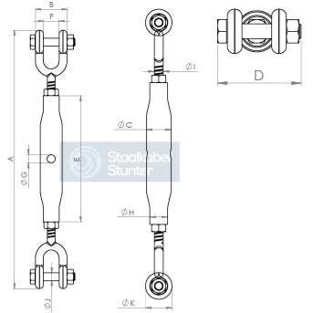 roestvaststaal draadspanner m10 rvs, Verzenden