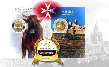 2 x 2 Euro 2025 Malta Mdina en maltesischer Ochse im Orig..., Postzegels en Munten, Munten | Europa | Euromunten, Verzenden, België