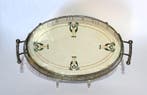 Dienblad - keramiek / nikkel, Antiek en Kunst