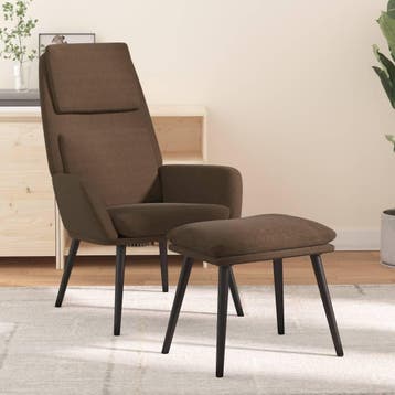 vidaXL Relaxstoel met voetenbank stof bruin, Huis en Inrichting, Verzenden, Nieuw