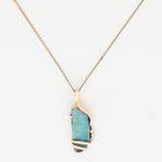 Collier - 14 carats Or jaune Diamant (Naturelle) - Opaal
