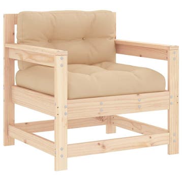 vidaXL Tuinstoelen 2 st met kussens massief grenenhout, Verzenden, Nieuw