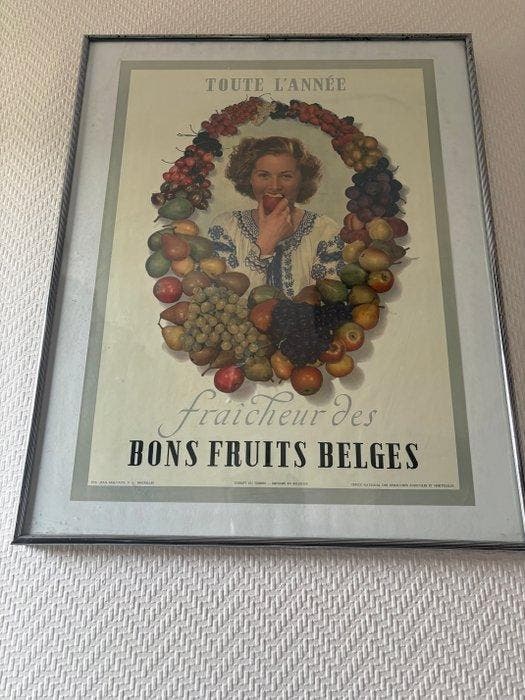 Jean Malvaux S.A (Encadree) - Fraîcheur des Bons Fruits, Antiquités & Art, Art | Dessins & Photographie