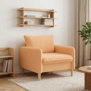 vidaXL XL fauteuil Beige Bouclé, Verzenden