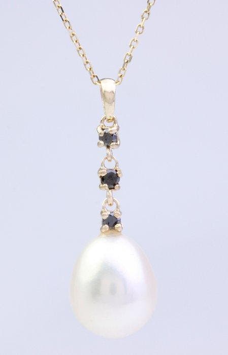 Sans prix de réserve - Collier - 14 carats Or jaune Perle -, Handtassen en Accessoires, Kettingen