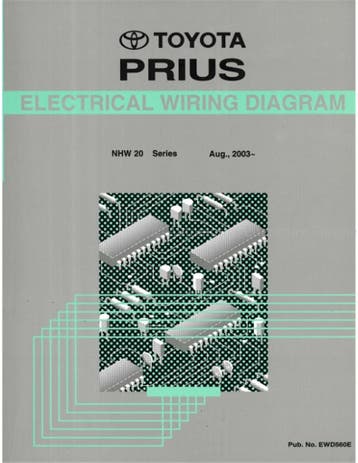 2003 TOYOTA PRIUS ELECTRISCHE SCHEMA WERKPLAATSHANDBOEK