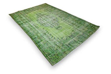 Groene vintage - Vloerkleed - 275 cm - 180 cm - met, Nieuw