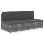 vidaXL Tweezitsbank sectioneel poly rattan grijs, Verzenden