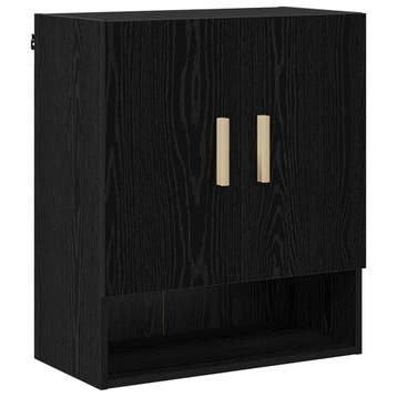 vidaXL Wandkast 60 x 31 x 70 cm Bewerkt hout Zwart Eiken, Huis en Inrichting, Verzenden, Nieuw