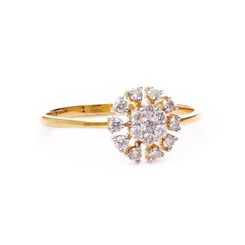 Ring - 18 karaat Geel goud - 0.25ct. tw. Diamant, Nieuw