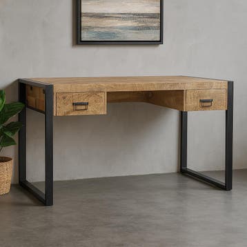 Bureau Mangohout Bureau Britt 150 cm, Huis en Inrichting, Bureaus, Verzenden, Nieuw