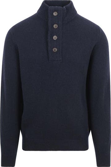 Barbour Trui Wol Patch Navy maat Maat 48/50 (M) Heren, Barbour, Nieuw, Verzenden, Maat 48/50 (M)