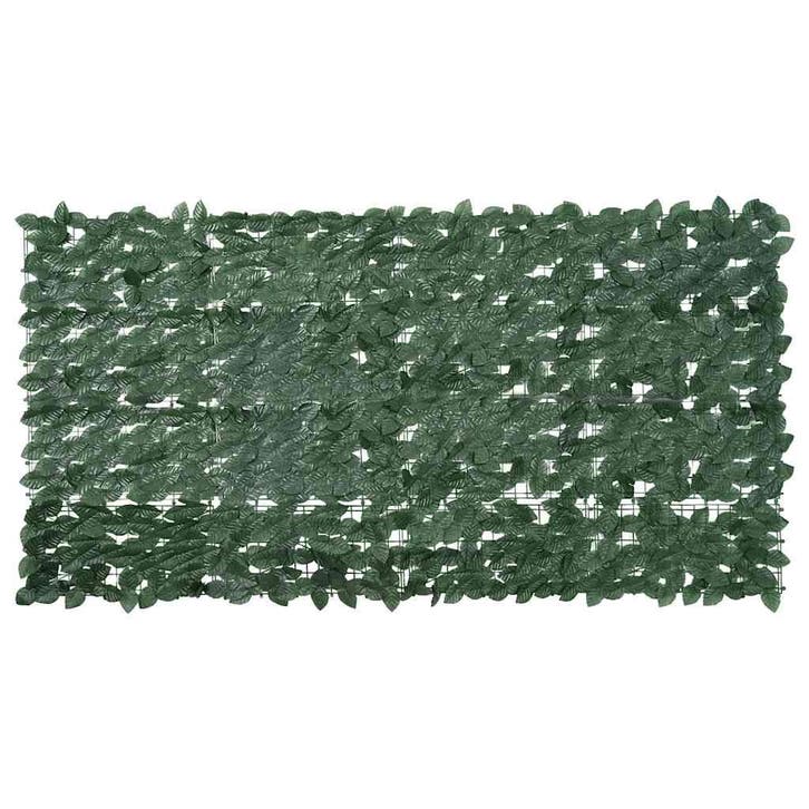 vidaXL Balkonscherm met donkergroene bladeren 200x100 cm, Tuin en Terras, Parasols, Nieuw, Verzenden