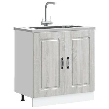 vidaXL Spoelbakonderkast Kalmar 80x46x81,5cm bewerkt hout, Huis en Inrichting, Verzenden, Nieuw