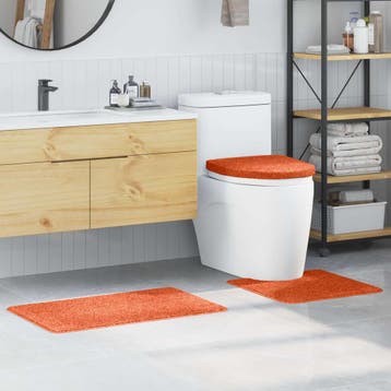 vidaXL Antislip Badmat Set 3 pcs Oranje PP, Verzenden, Nieuw